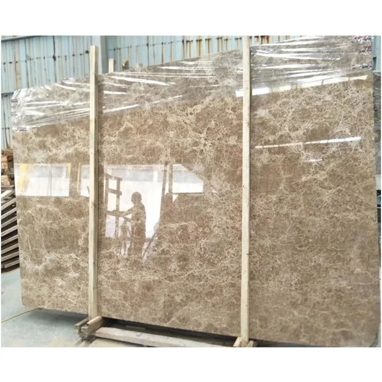 BOTON STONE Natural Stone Modern Light Middle Emperador Kitchen Countertop Slabs Brown Marble Tile