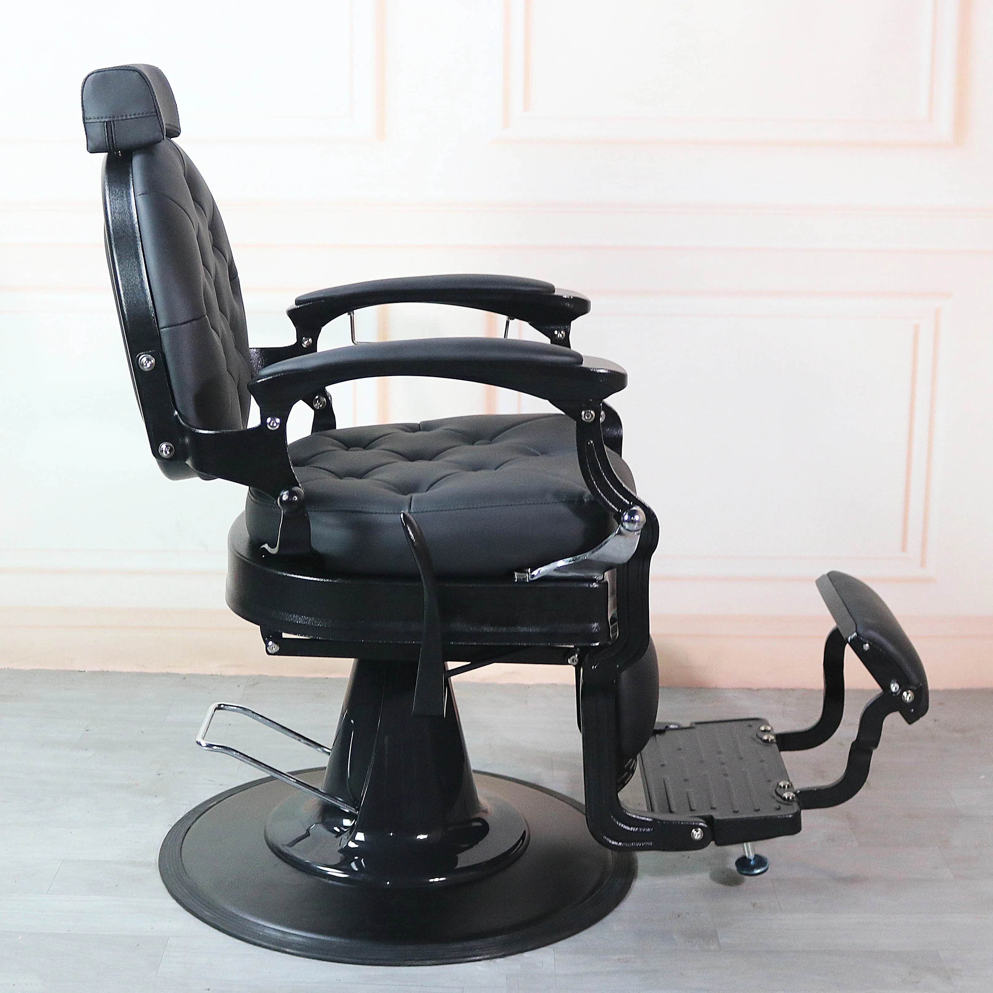 Hydraulic Hair Cutting Reclining Grooming Massage Chair Retro Salon Hairdressing Barber Chair