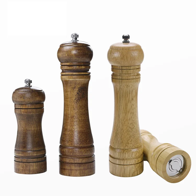 Pepper Mill Wood High Quality Coarseness Adjustable Manual Salt Spice Mill Ceramic Core Wood Pepper Mill