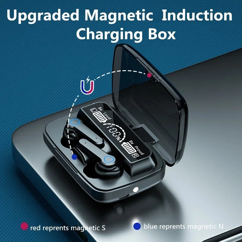 M19 TWS Earphones 2000mah Charging Box Wireless Headphones 9d Stereo Sports Flashlight Earbuds Headsets