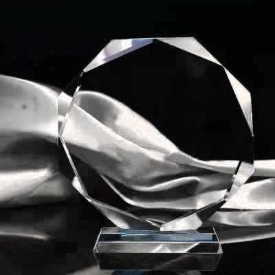 Заказное качество 3D гравировка круглое пустое стекло K9 хрустальный трофей