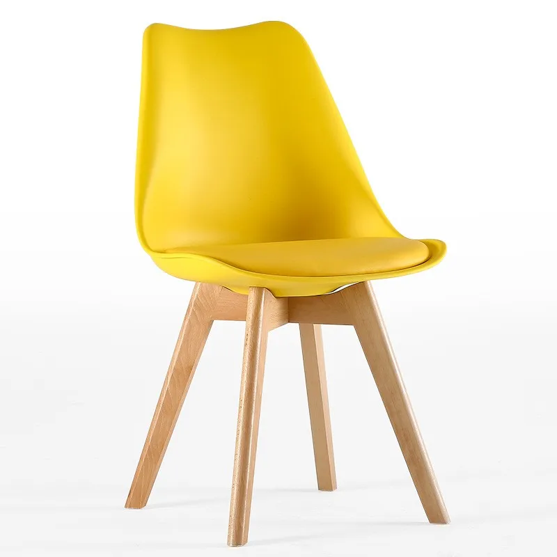 Modern High Quality Home Furniture TULIP Style Room Chairs Dining With Wood Legs Factory Direct Sale Plastic Tulip Chair