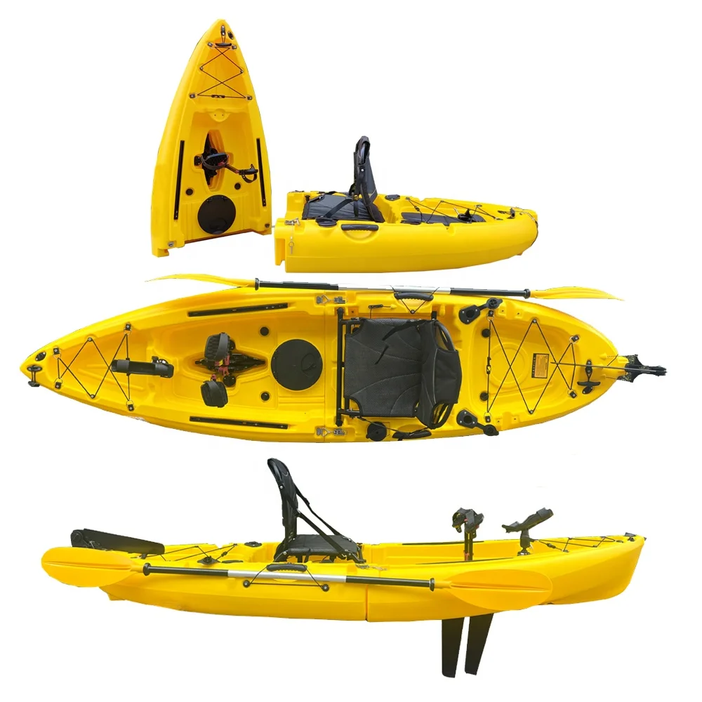 Modular Kayak Factory Custom High Quality Lldpe 2.8m Plastic Foldable Kayak Canoe 2 Section Detachable Kayak