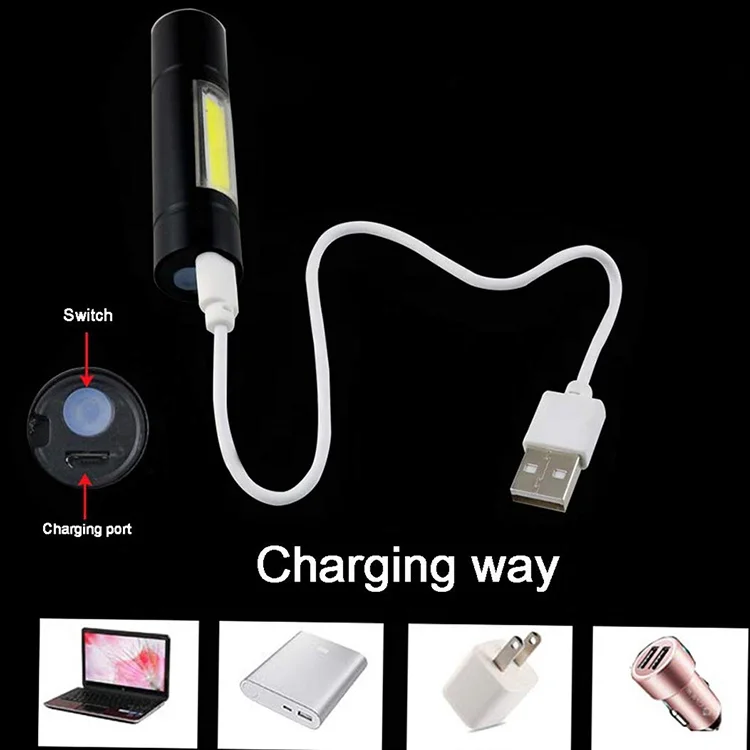 wholesale novelty mini kids gifts pocket super bright usb rechargeable cob led flashlight fast track emergency head torch light