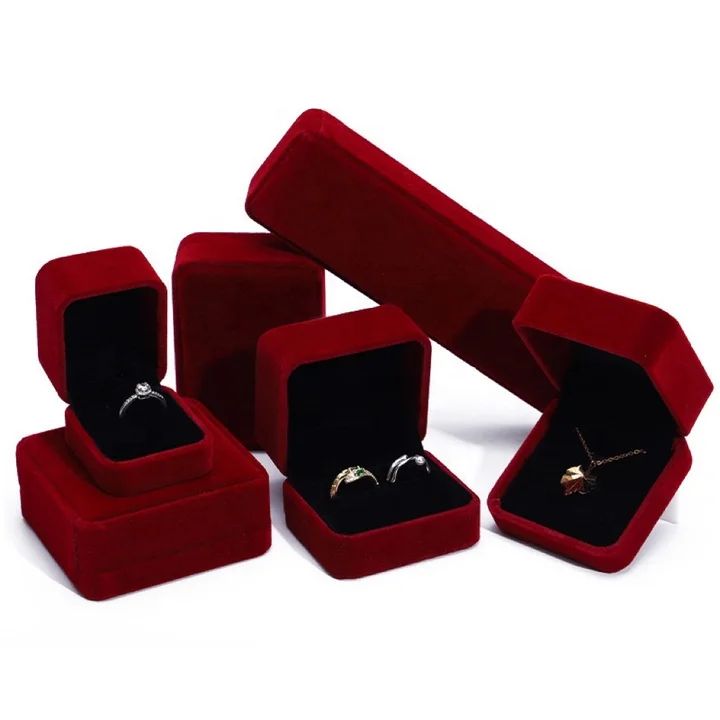 2024 New design factory custom logo earrings bracelet ring necklace packaging box Velvet jewelry set box
