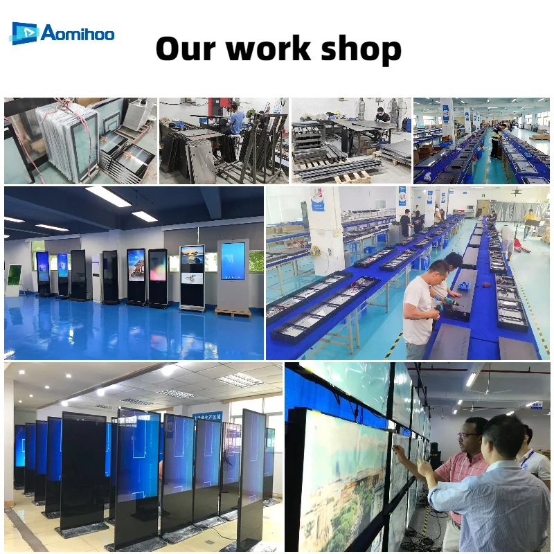 Floor Standing LCD Digital Poster Business All Indoor Display in One With Touch Monitor Rotatable Screen Digital Signage Black