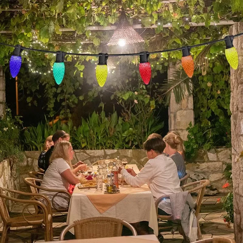 Manufacturer Wholesale Christmas Decoration Multicolor Multifaceted 25ft C9 Strawberry Light LED Bulb String Lights