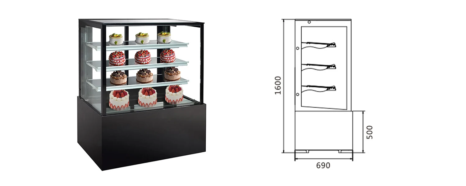 Small Cold Desserts Display Cake Table Top Counter Sweets Showcase Refrigerator For Birthday Store