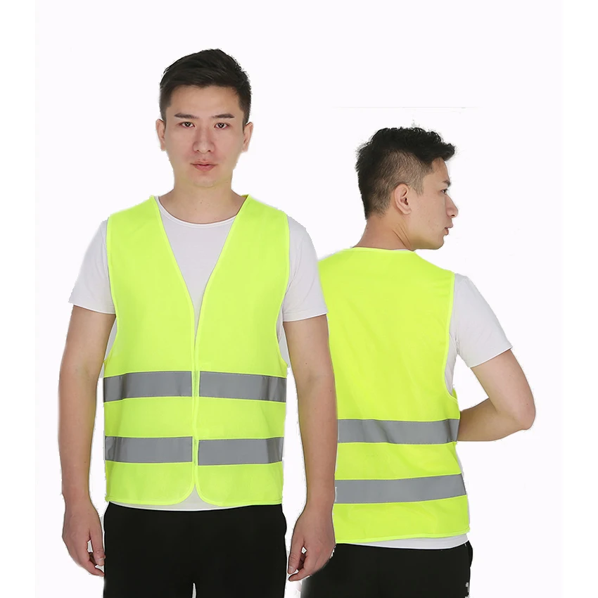 Yellow Cheap Reflective Safety ReflectorJacket Wear-resistant Customizable logo High Visibility Reflector Reflective Safety Vest