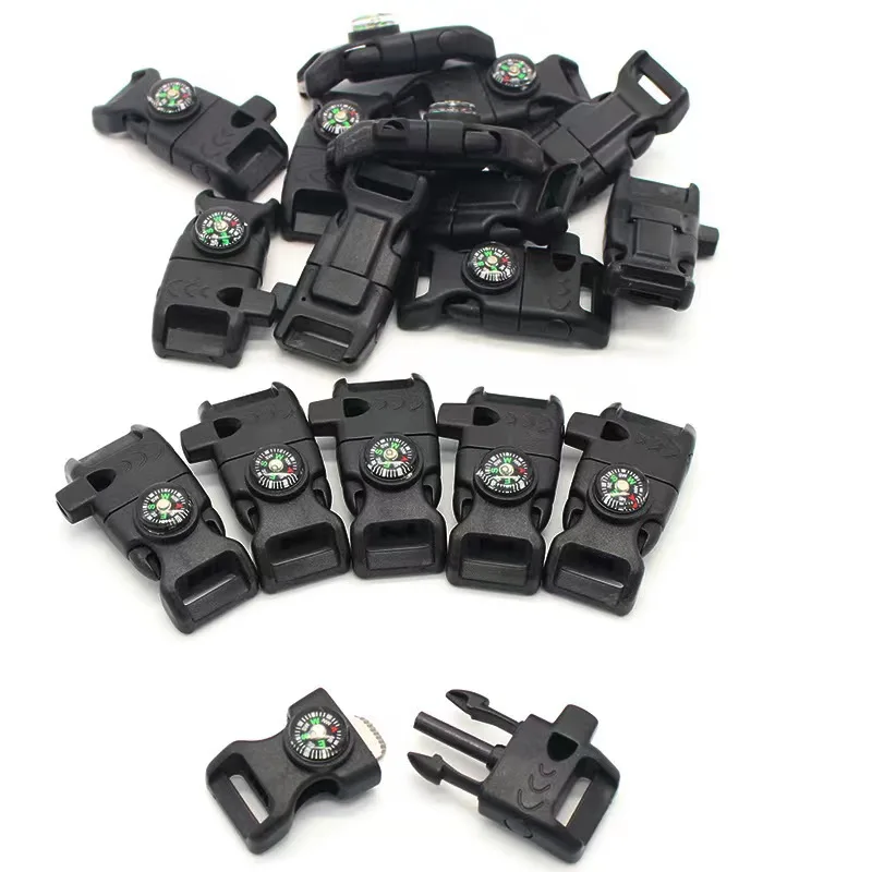 JKSS-017 Outdoor Fire Starter Paracord Survival Buckle with Compass