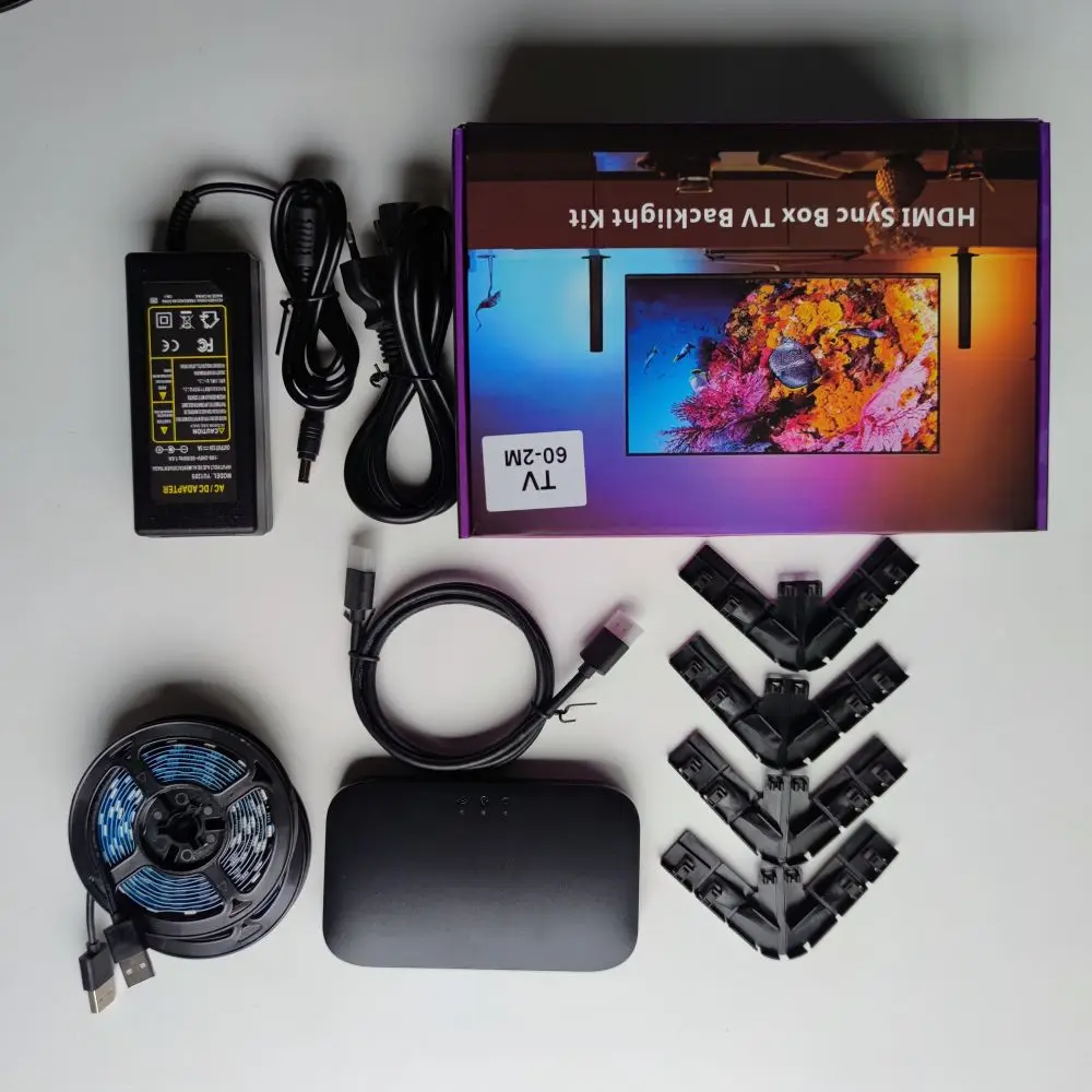 Best quality support TUYA APP control color synchronization 12 scene effects RGBIC led tv backlight for sale