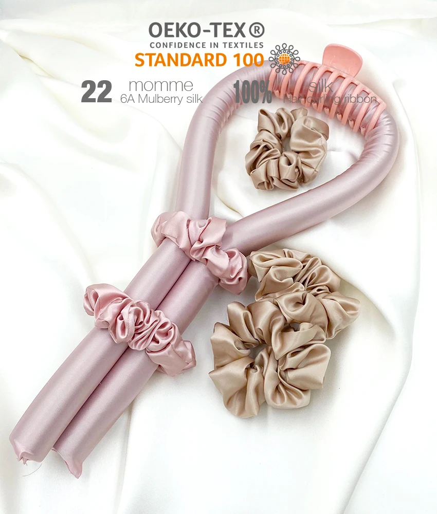wholesale Heatless Hair Curler - 100% Mulberry Silk Heatless Curls- curler with scrunchies hair curler no heat