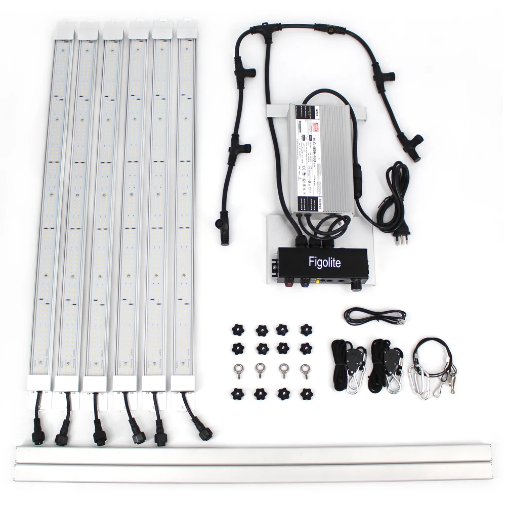 Figolite grow light 6 bars E4000 LM301H EVO/LM301H  480w led indoor grow light kits meanwell driver UV IR switch