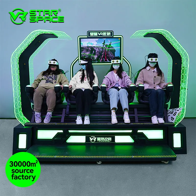 Over 200 pcs Movies Virtual Reality 4 Seats Vr Cinema Equipment 360 View Headset 9D Multiplayer Dynamic Cinema Star Space VR