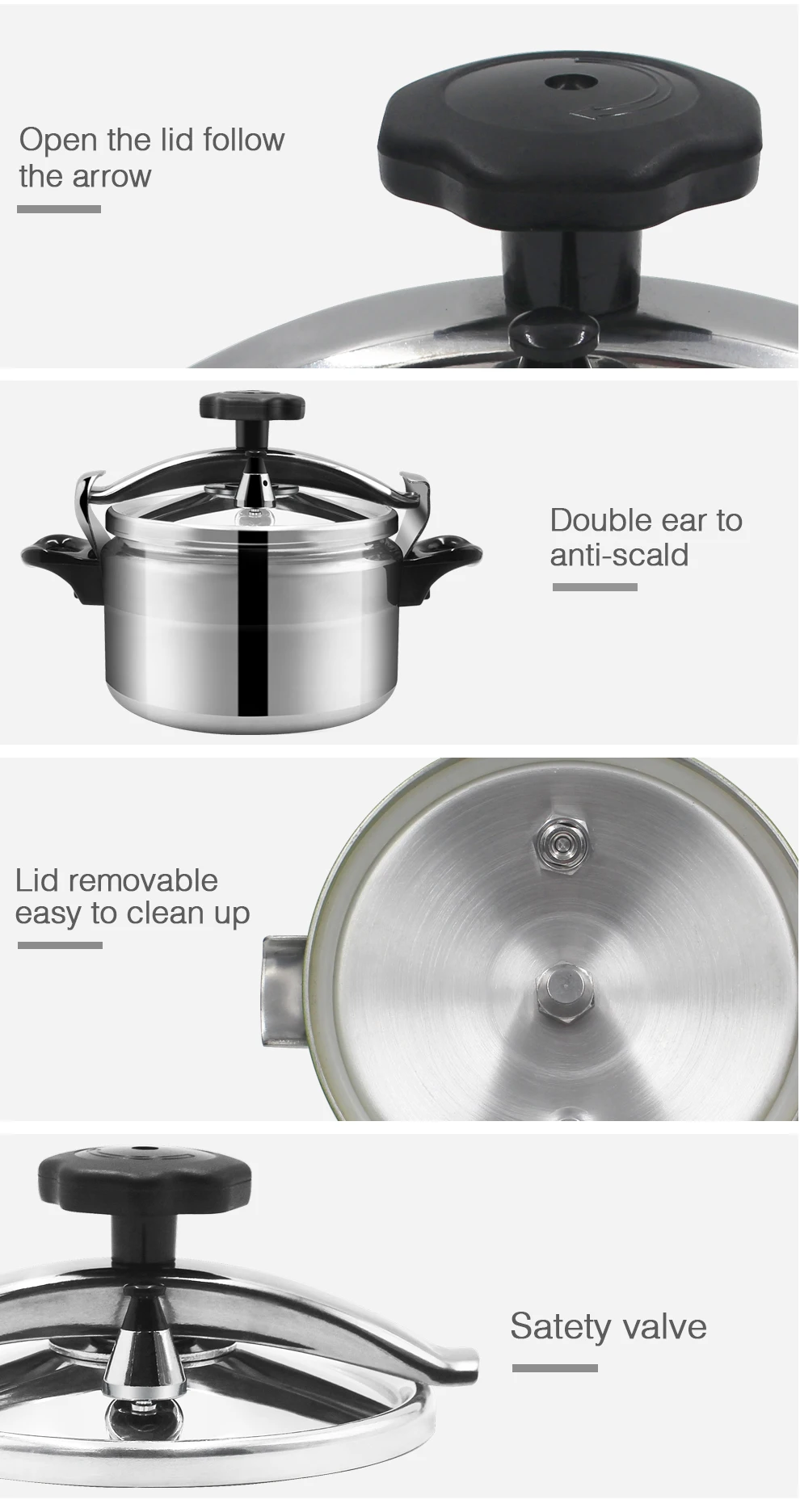 Home Use Explosion-proof Aluminum Alloy Pressure Cookers Rice Cooking Pot