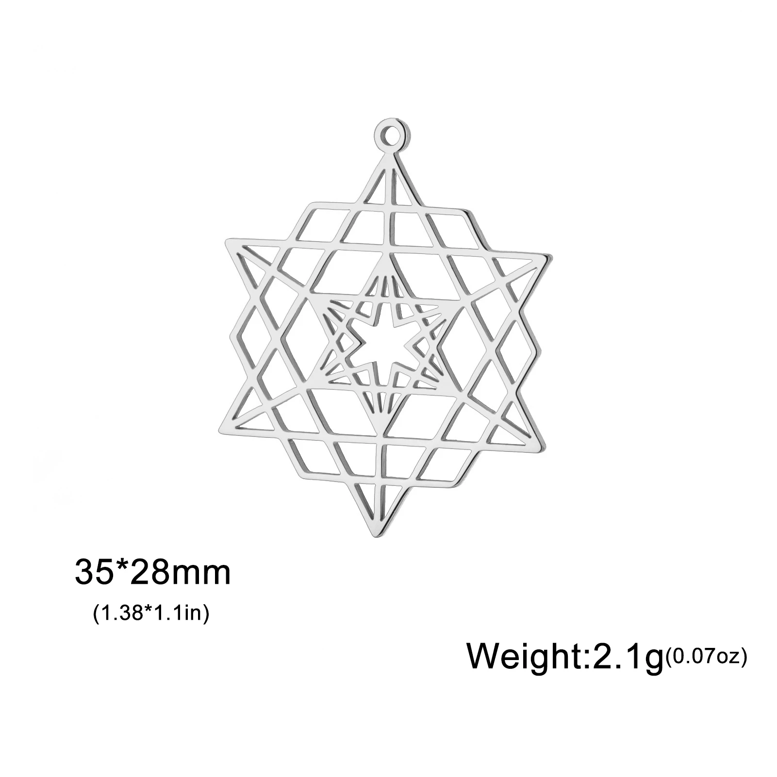Vintage Hollow Star Of David Pendant  Stainless Steel Star Of David Charm Gold Plated Jewelry Accessories For Necklace Bracelet