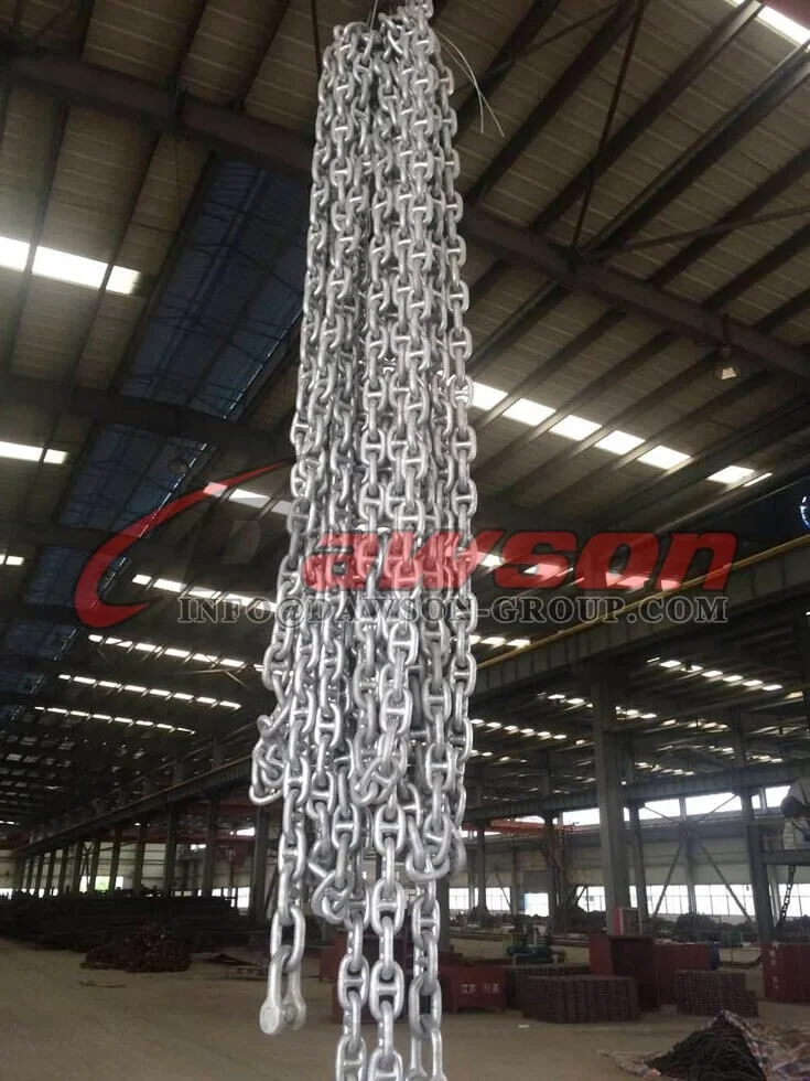 DAWSON Qingdao Rigging China Factory 20.5MM U2 U3 Stud / Studless Link Anchor Chain for Marine Ship