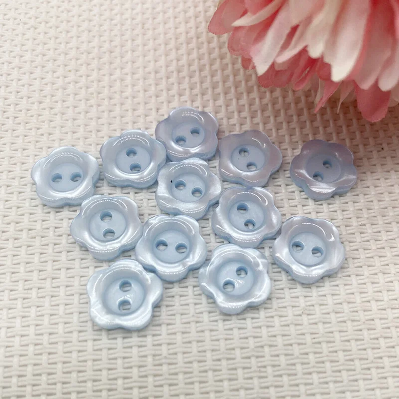 Flower Buttons Round 2-Hole Pearl Resin Buttons  for Crafting Sewing Replacement Knitting Handmade Baby and Kids Sweaters