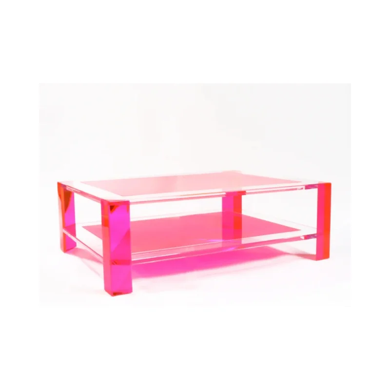 With Glass-Mirrored Acrylic End Table Sledge Perspex Coffee Table Living Room Hotel Center Table