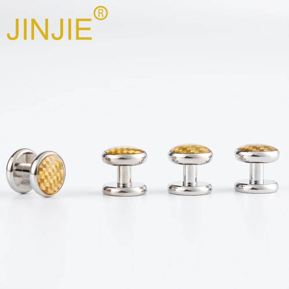 2024 JINJIE новый дизайн Роскошные модные квадратные золотые эмалевые 2 + 4 запонки и Заклепки Набор для мужского смокинга подарочный набор