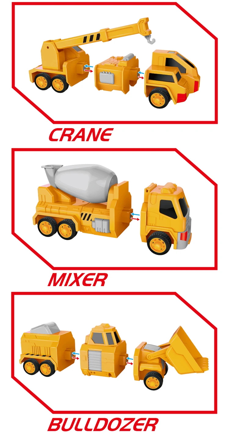 5 in 1 Assembly Deformation light and sound Car Magnetic Robot Toy