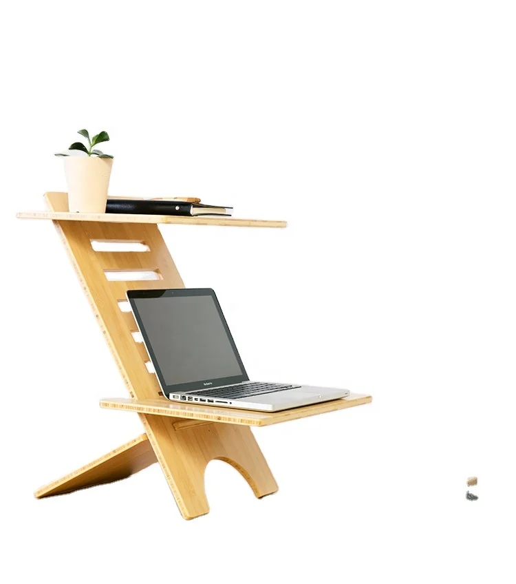 Bamboo laptop computer table stand portable laptop desk for office desk