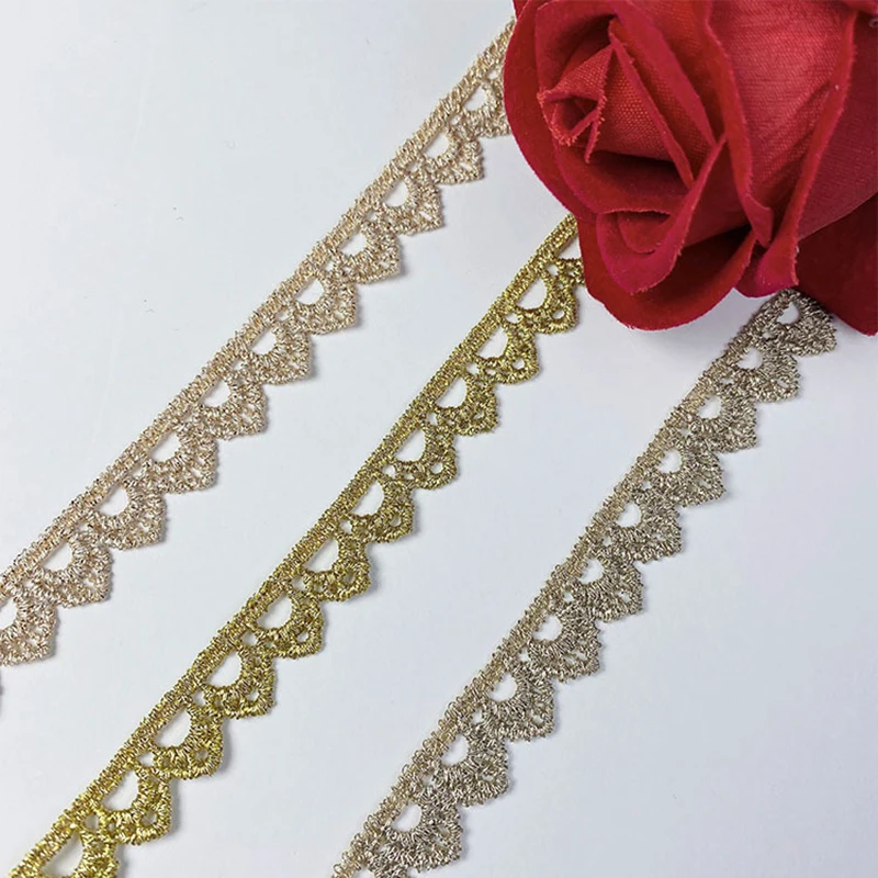 gold line small wave barcode Lolita clothing accessories lace trim 1cm
