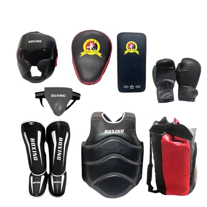High Quality Sanda Protection Gears Set MMA Boxing Kick Boxing Set For Adults Kids