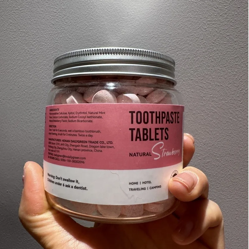 OEM Natural organic and fluoride-free in a variety of flavors solid toothpaste tablets