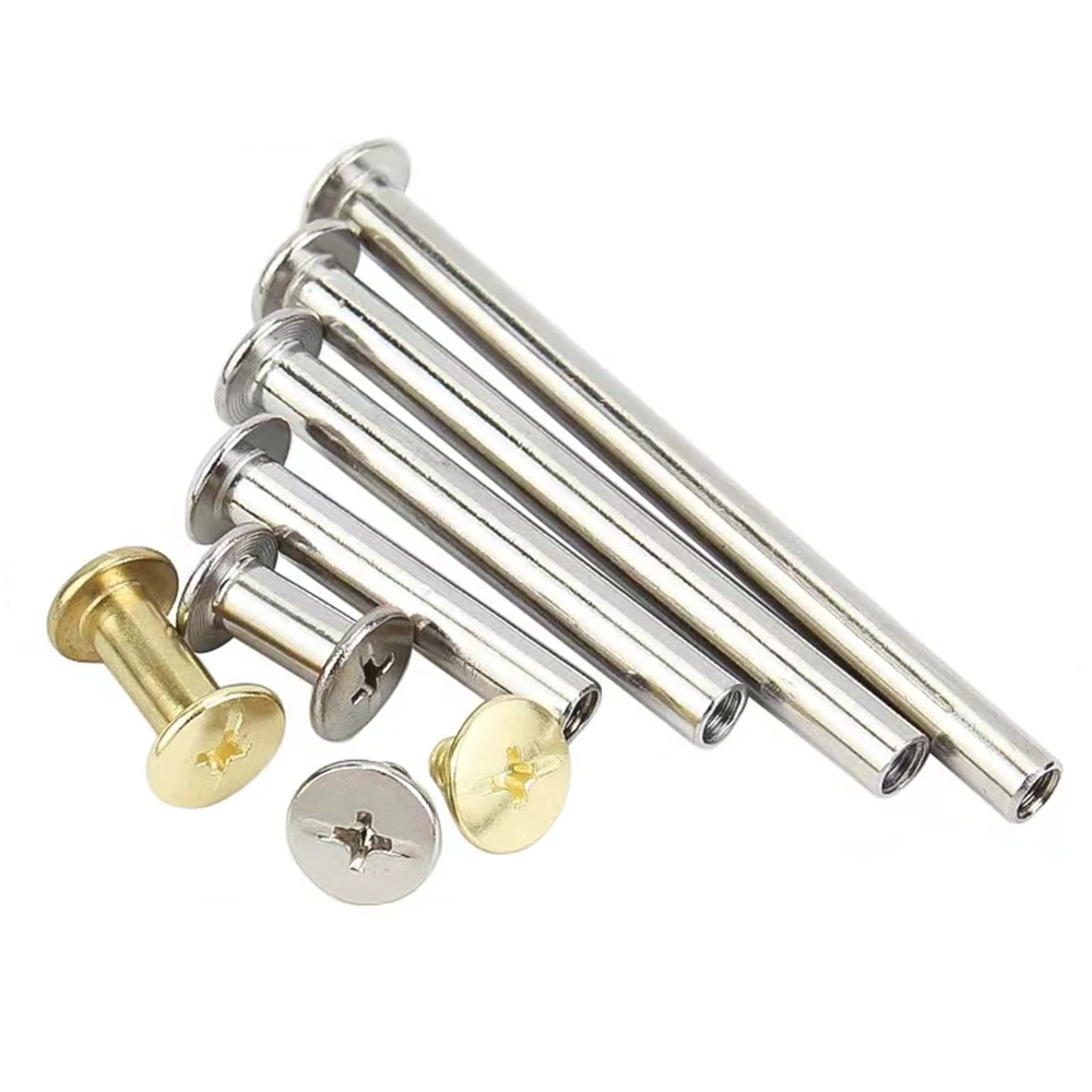 Oem 304/316 M3 Stainless Steel Nickel Plated Crysta Male And Female Flat Head Chicago Screw And Nut