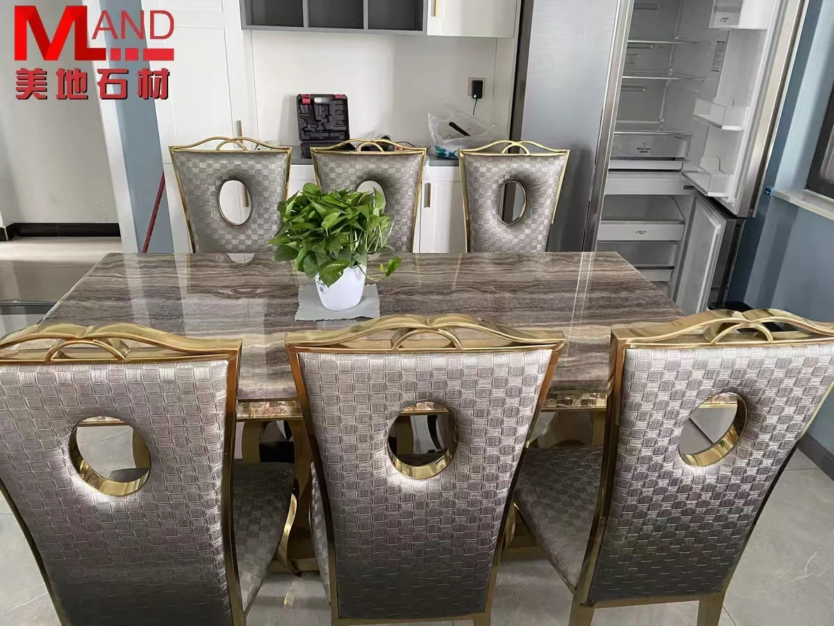 Studio direct sales natural luxury stone dining table conference table high-end marble long table