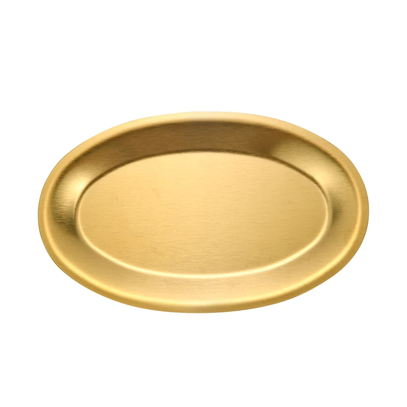 Egg shape stainless steel oval tray dood serving tray dish plate fish steaming tray for restaurant