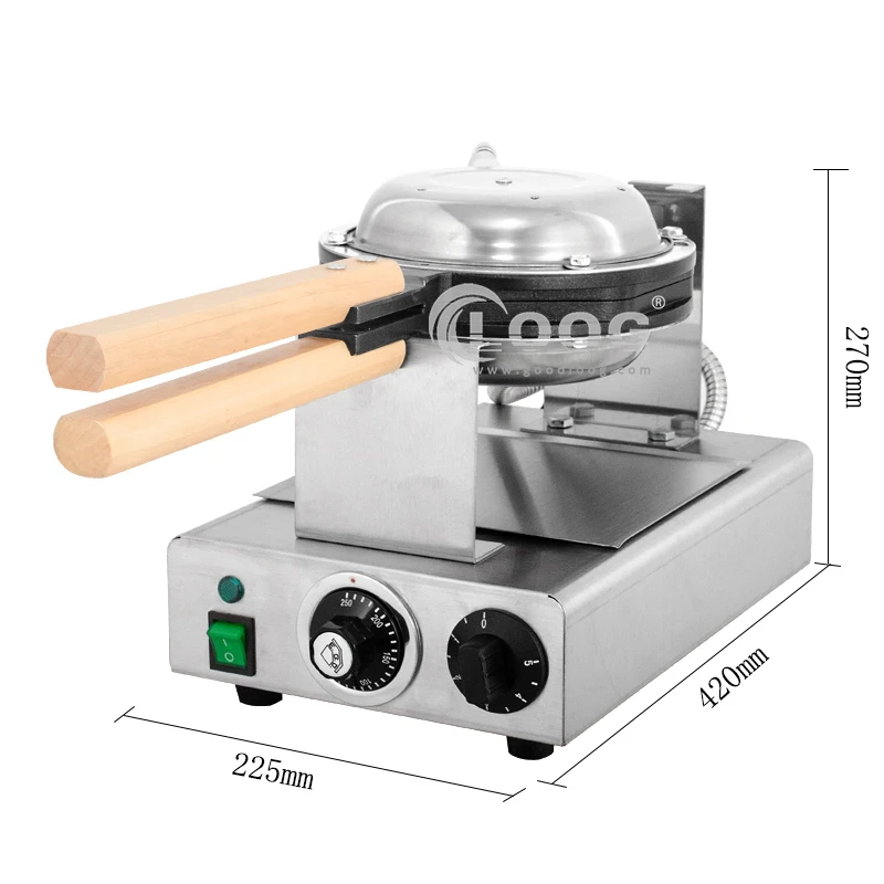 High Quality Stainless Steel Electric Waffle Baker Price Best Nonstick Commercial Egg Bubble Waffle Machine with EGO