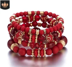 2022 Fashion Jewelry Multi Layer Bead Beaded Boho Woman Stack Personalized Heart Charm Set high Quality Bracelet Set