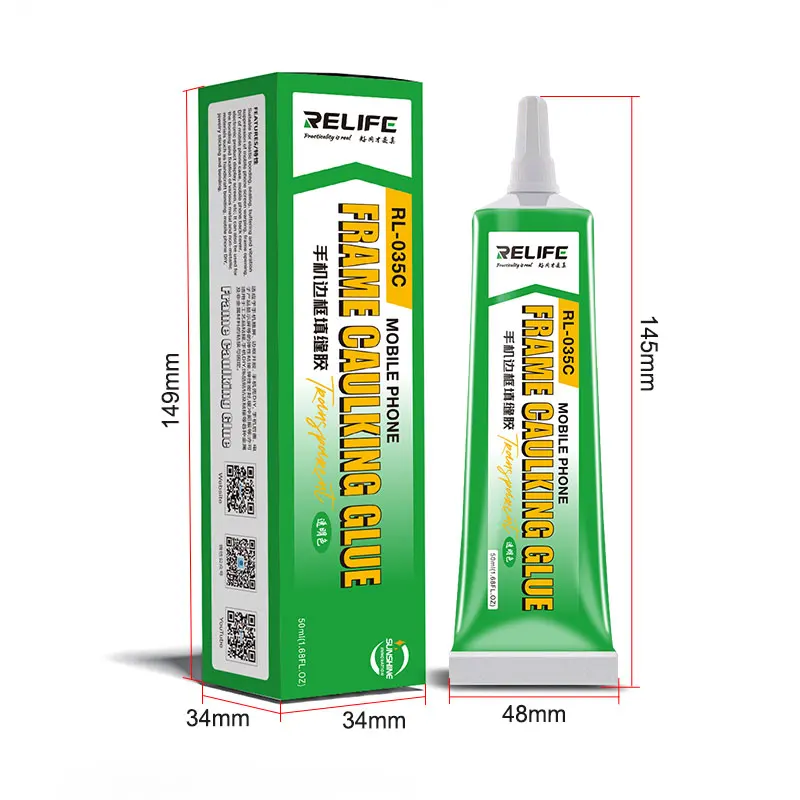 RELIFE RL-035C Mobile phone frame caulking glue Black or Transparent Glue For Mobile Phone Repair Tools