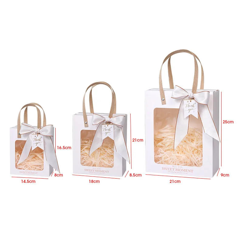 Customize Size Oem Custom Logo Luxury Large Pink Gift Carry White Cardboard Paper Shopping Bag With Window