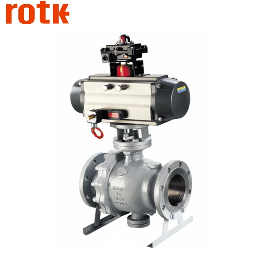 DN500 Cut-Off Control Pneumatic Fixed Ball Valve Switch Flange Explosion-Proof Hard Seal Ball Valve
