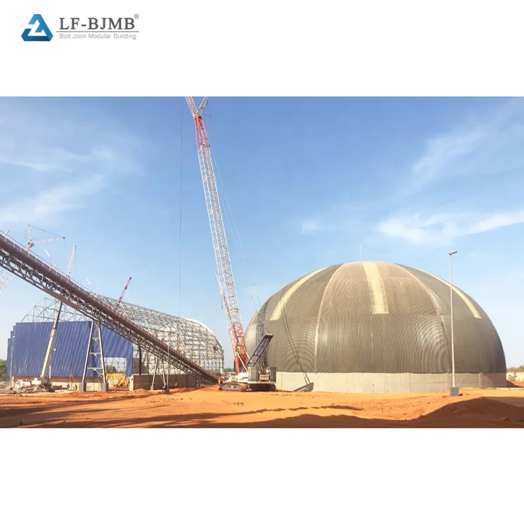 LF-BJMB Steel Space Building Dome Roof Steel Frame Of Bulk Storage Shed Coal Storage Silo