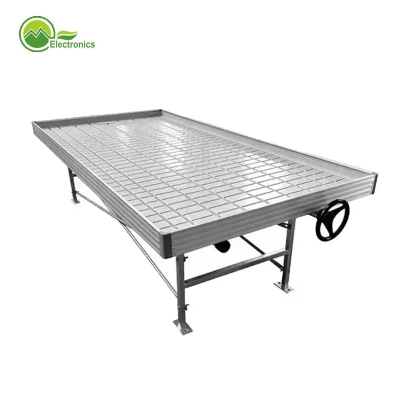 Indoor Farming Ebb and Flow Plastic Grow Trays 4x8ft  4x4ft 3x6ft 5x10ft Rolling Bench Hydroponic Tray for Plants Growing