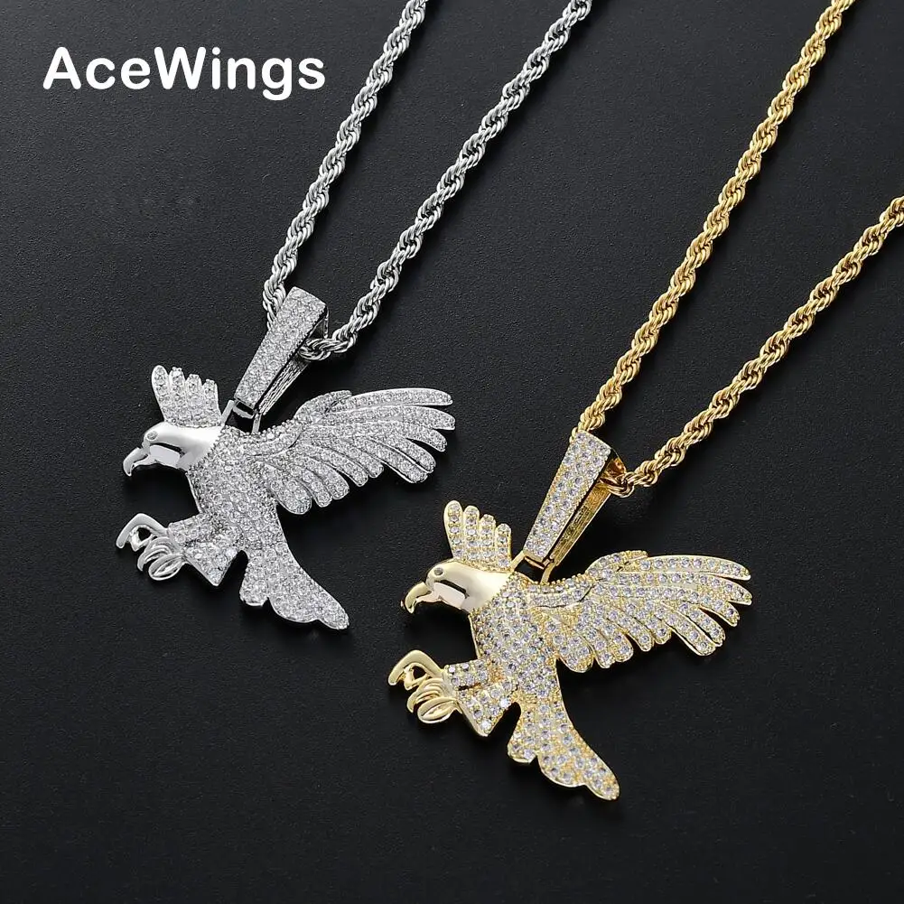CN089  ICED OUT CZ  Pendant Brass Micro pave with zircon stones Necklace Gold Color Jewelry HIP HOP