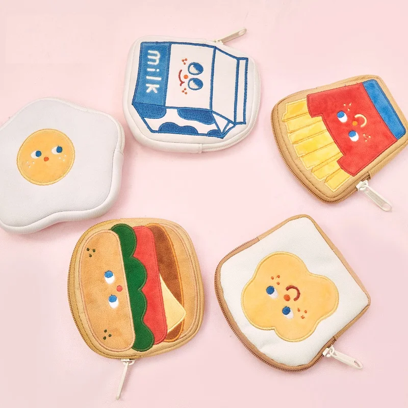 New Personality Cartoon Coin Purse Creative School Bag Mini Cute Bag Chips Hamburger Shape Handbag Girls Coin
