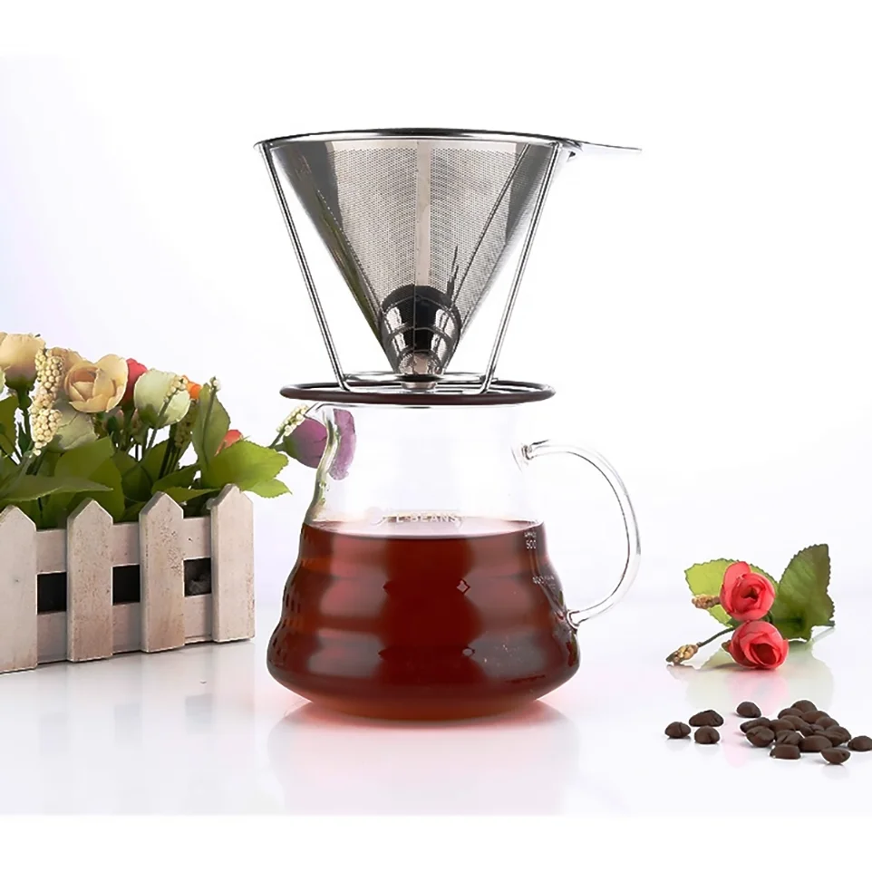 High Quality Stainless Steel Coffee Filter for Homemade Pour Over Cone Drip