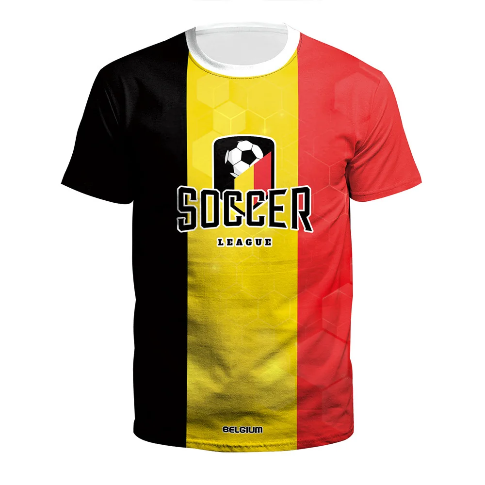 Wholesale customized 2022 Qatar Football World Cup national 3D printed short sleeve T-shirts