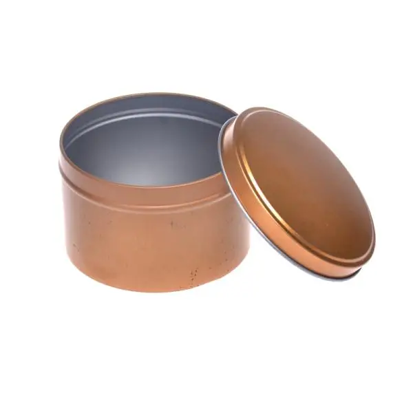 Round empty metal cosmetic tin box 2oz 4oz 6oz 8oz candle tin can container tin jar with lid