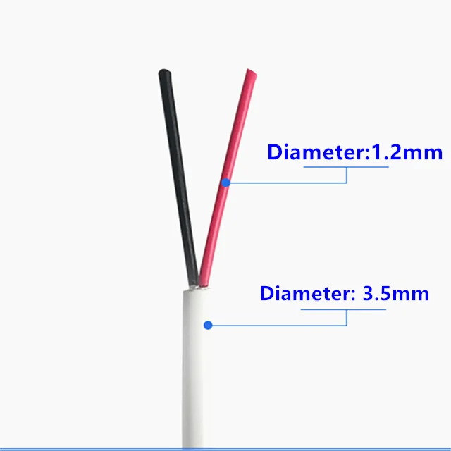 2464 White 2 core power wire 24AWG sheath wire usb data cable dc power cable