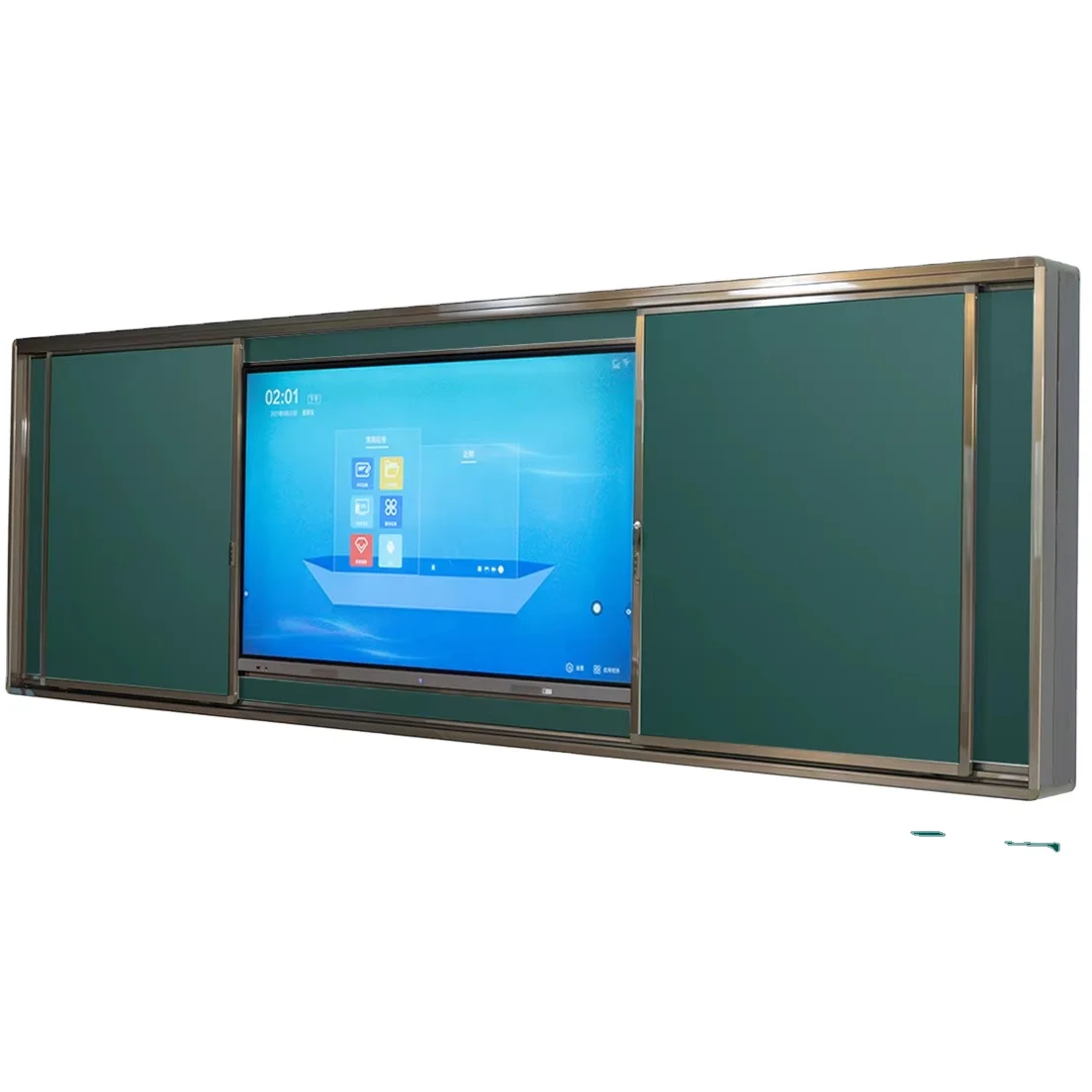 Hot Sale Chalk Blackboard Rustic School Classroom Freestanding Magnetic Matte Green School Supplies Notice Board LONBEST