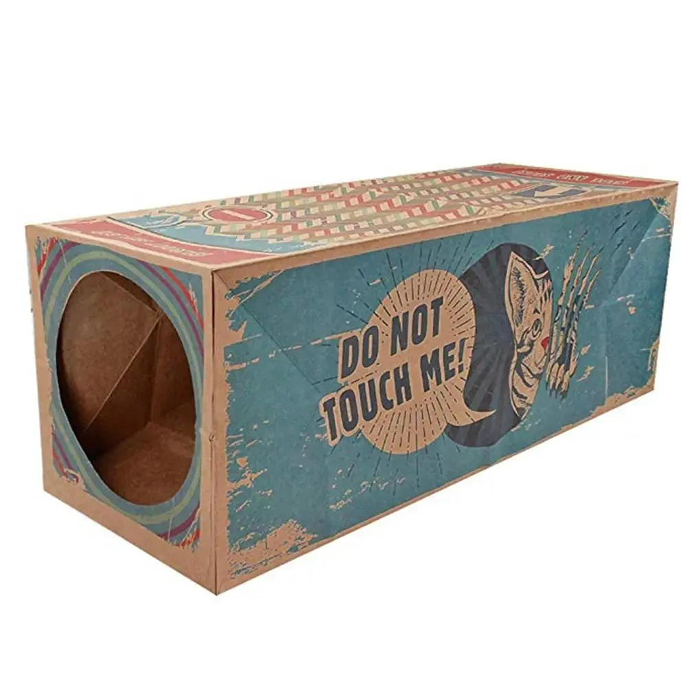 Funny Foldable Holes House Kitten Kraft Paper Tunnel Cave Hide and Seek Tube Toys for Cats Interactive