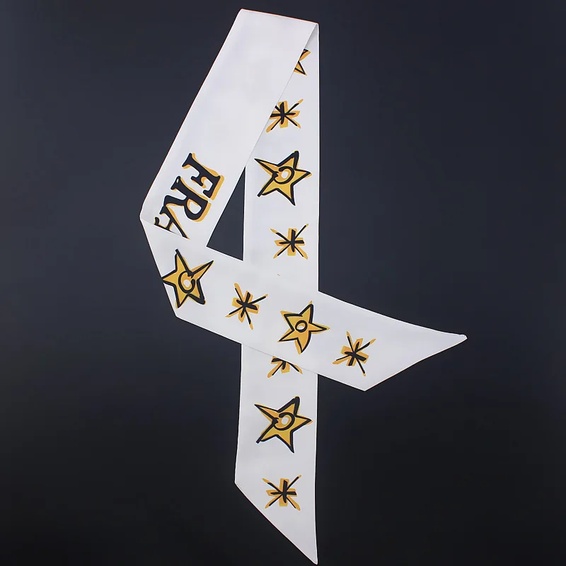 Five-pointed Star Printed Woman Tarot Imitated Silk Hair Band Bag Warps Wristband Scarf