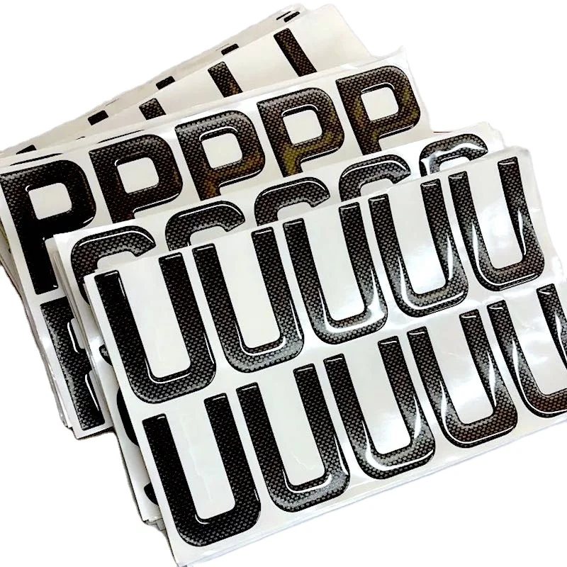 Акриловые цифры 4D от производителя, Номера для номерного знака из углеродного волокна черного цвета с клейким веществом 3 м, гелевые буквы 3d, 5 мм, буквы для номерного знака Великобритании