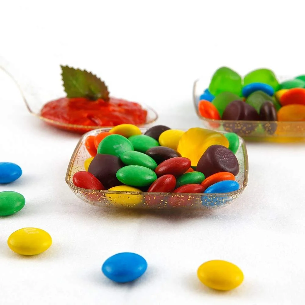 Gold Glitter Disposable Plastic Saucer